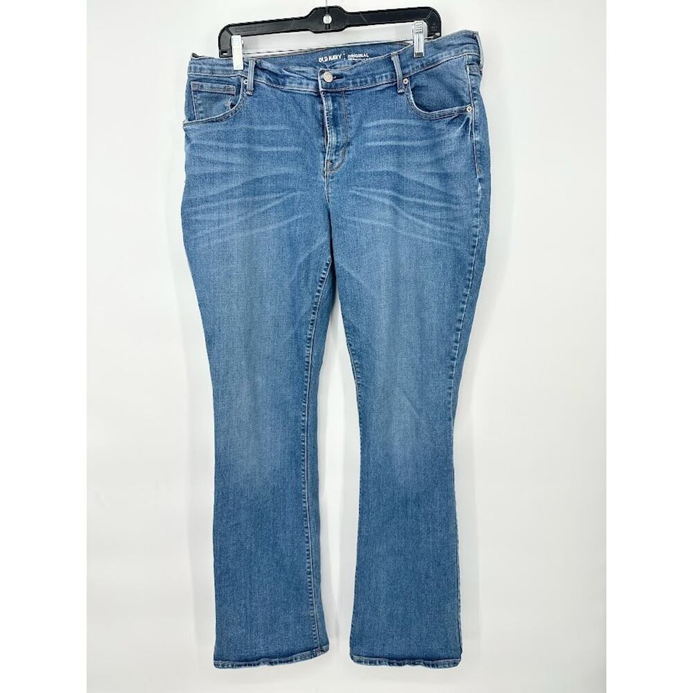 Old Navy Womens Size 16 Long Original Mid Rise Jeans Medium Wash Blue Stretch